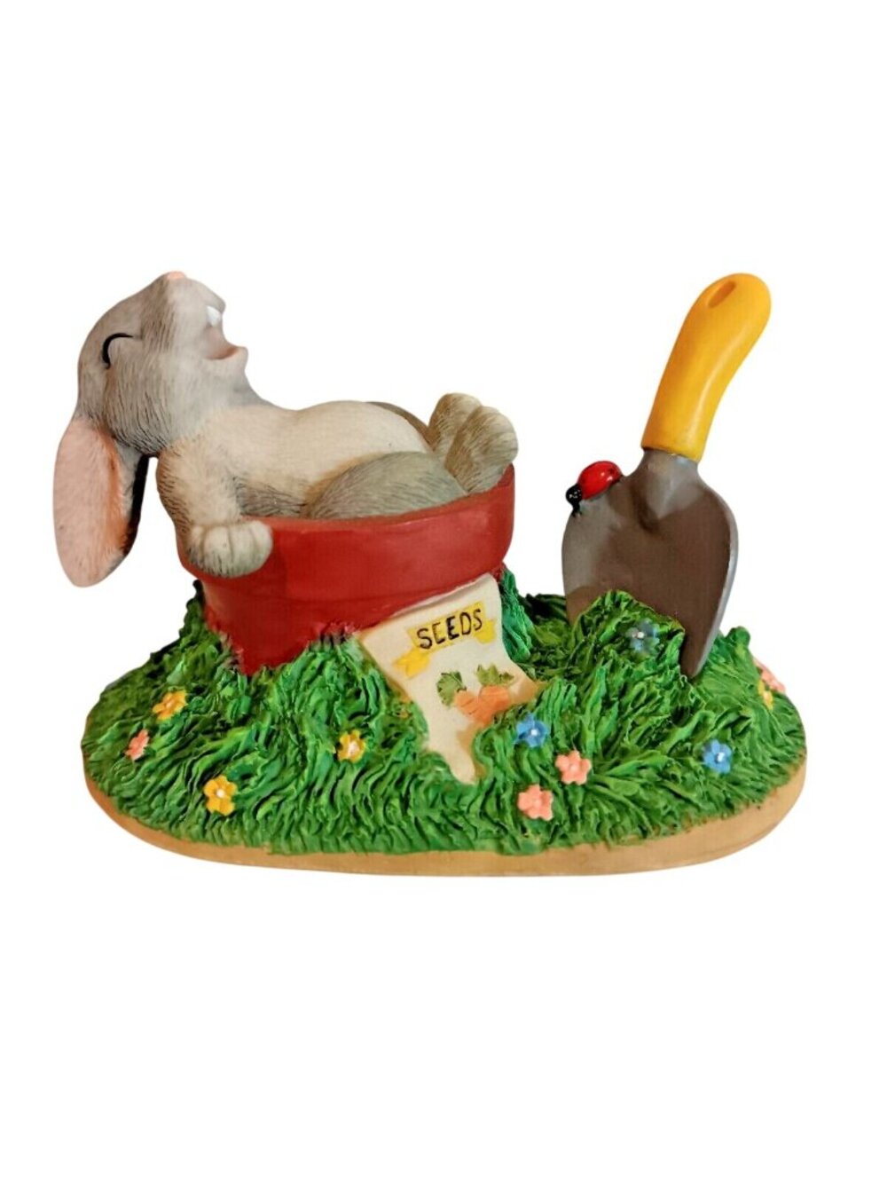 Charming Tails Fitz And Floyd Bunny Figurine‎ In Flower Pot With Trowel 87/364